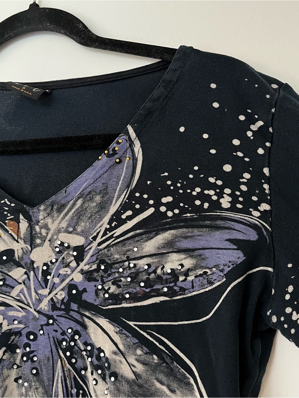 Katina Marie | Y2K Rhinestone Flower Shirt - Picture 3 of 13